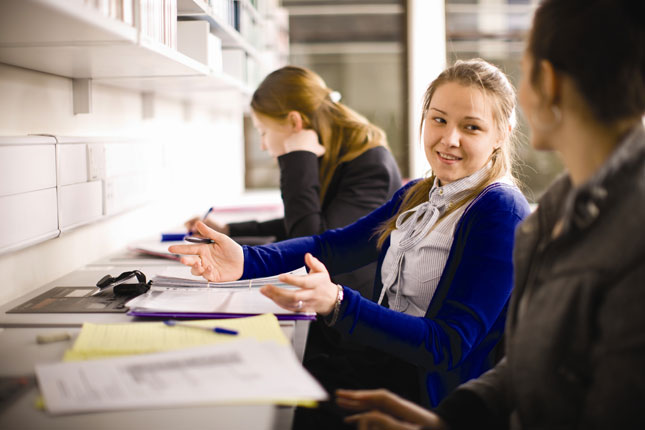 Students studying together in the Self-Access Centre